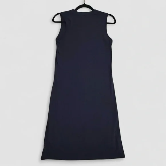 Southcott Navy Bamboo Blend Sleeveless V-Neck High Low Hem Dress Size 1 - Picture 3 of 7